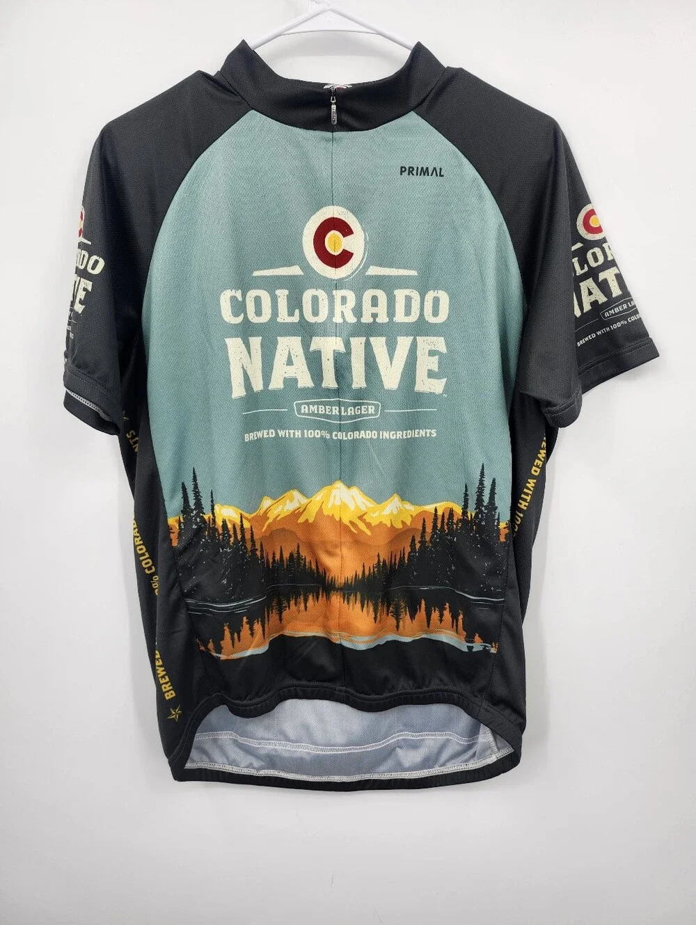 Primal 3/4 Zip Cycling Jersey Colorado Native Lager men's SZ L